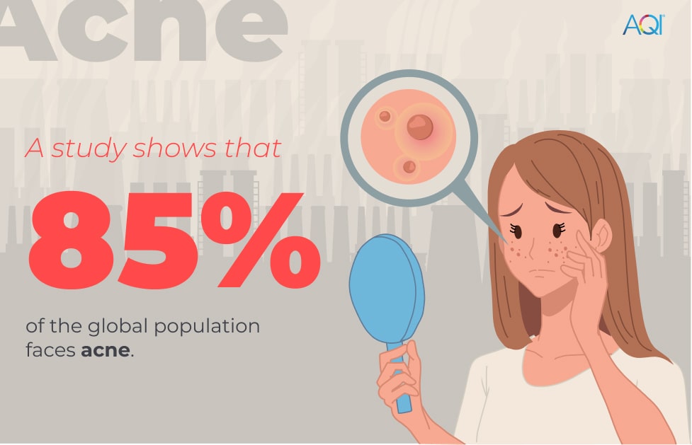 Air pollution affects skin health and can affect the already skin conditions as acne