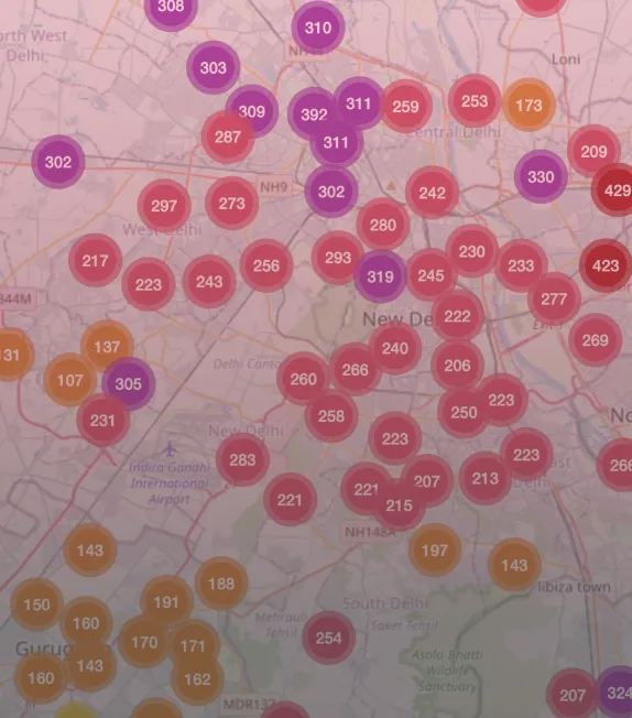 PM10 air quality map for Nong Ri